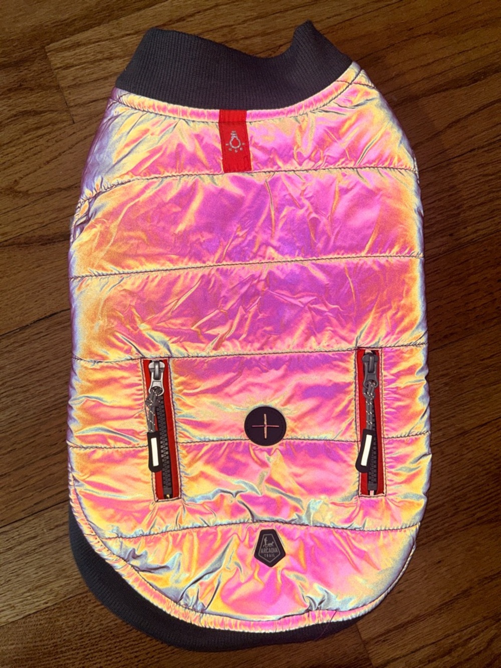 Arcadia Iridescent Pink Puffer Dog Jacket Small